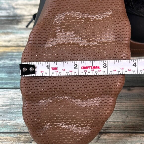 Sperry Womens 7.5M Waterproof Rain Boot Black Gray Plaid Zip Up Winter Booties - Picture 10 of 13